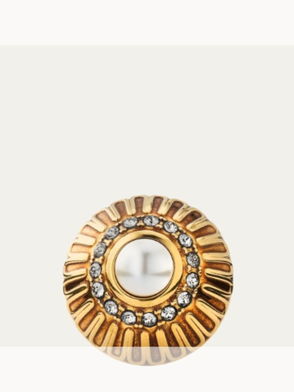 Chloe NWT Chateau Treasures Glass Pearl Statement Ring (ORIG. $520)